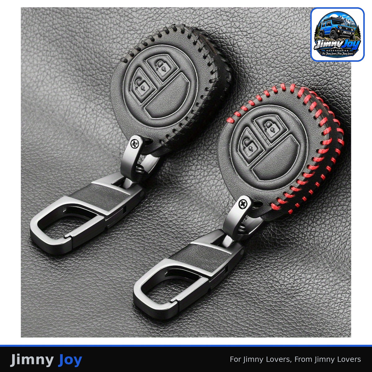 Jimny Joy Stitched Faux Leather Key Cover β Suzuki 2-Button π
