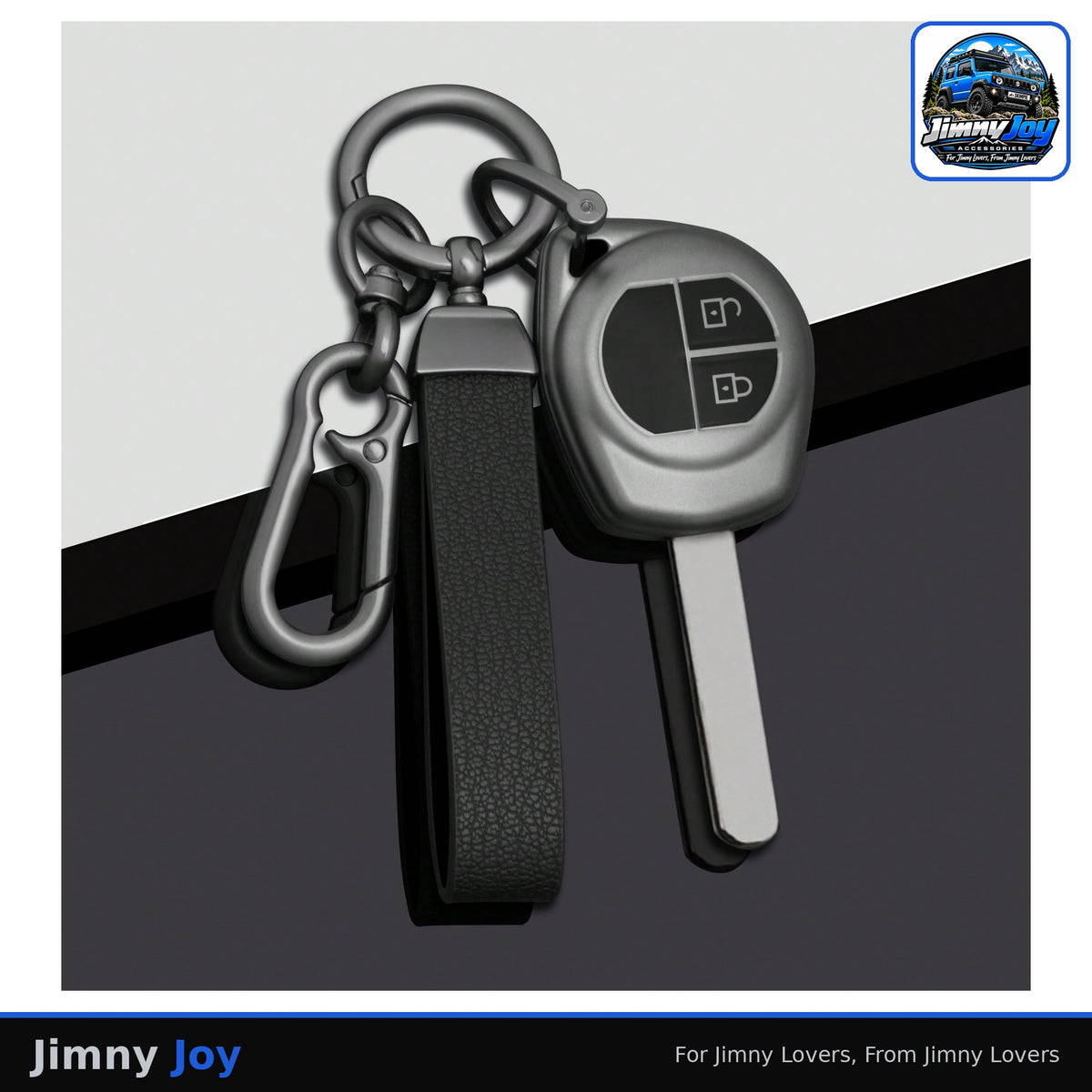 Jimny Joy Gunmetal TPU Key Shell with Strap β Suzuki 2-Button π