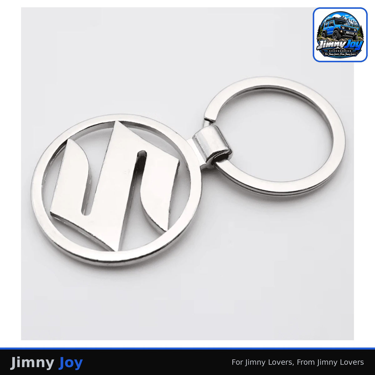 Jimny Joy 3D Metal Suzuki Emblem Keyring – Silver 🔑