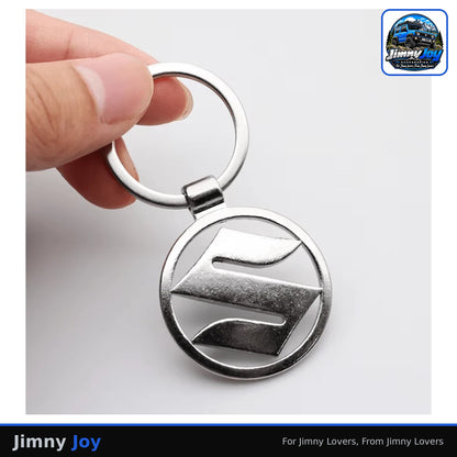Jimny Joy 3D Metal Suzuki Emblem Keyring – Silver 🔑