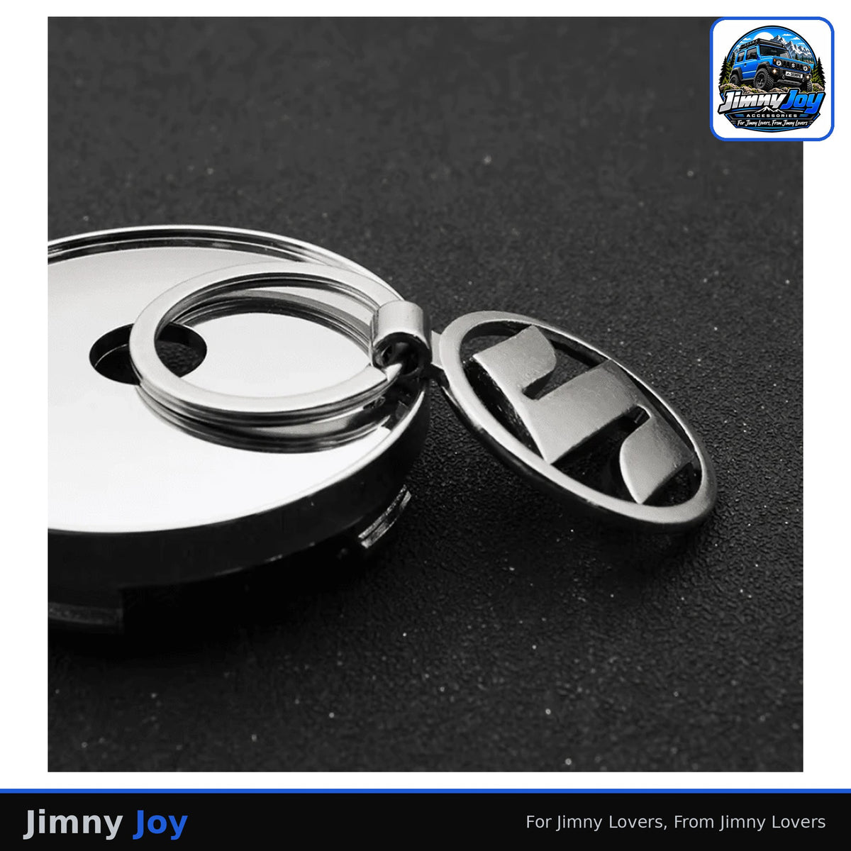 Jimny Joy 3D Metal Suzuki Emblem Keyring – Silver 🔑