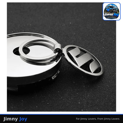 Jimny Joy 3D Metal Suzuki Emblem Keyring – Silver 🔑